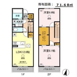 健軍校前駅 徒歩5分 1-2階の物件間取画像